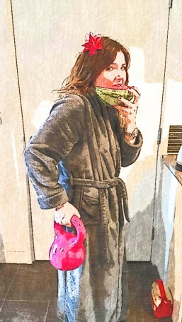 watermelon and weights bathrobe2